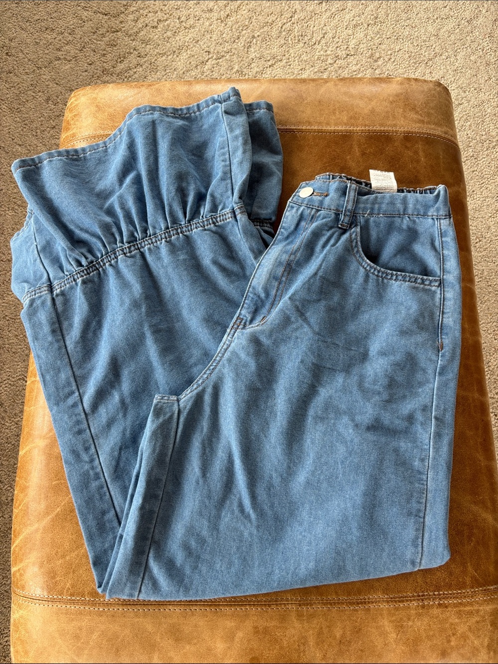 Shein Blue Denim Ruffle Jeans